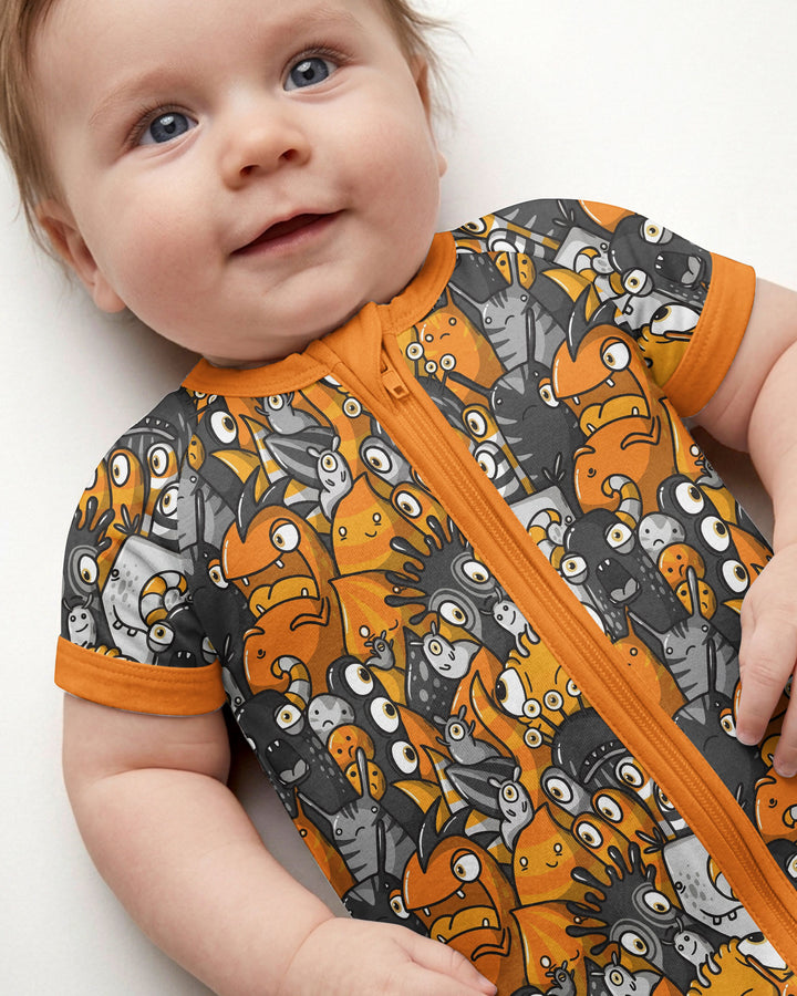 Colorful Doodle Monster Friends Bamboo Shorty Zippy