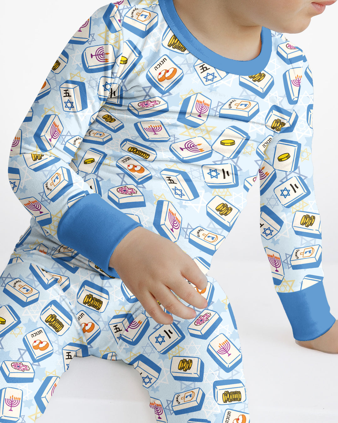 Hanukkah Mahjong Club Bamboo Two Piece Long Sleeve Pajama Set