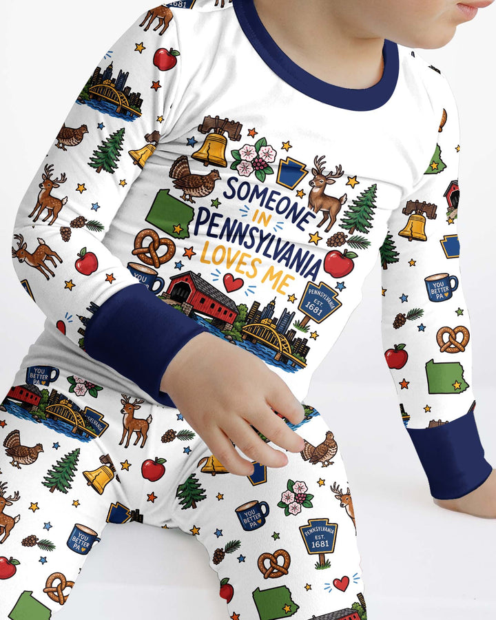 Someone in Pennsylvania Loves Me Bamboo Two Piece Long Sleeve Pajama Set