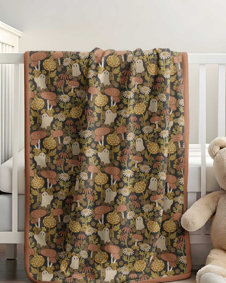 Ghost Garden Dark Autumn Bamboo Blanket