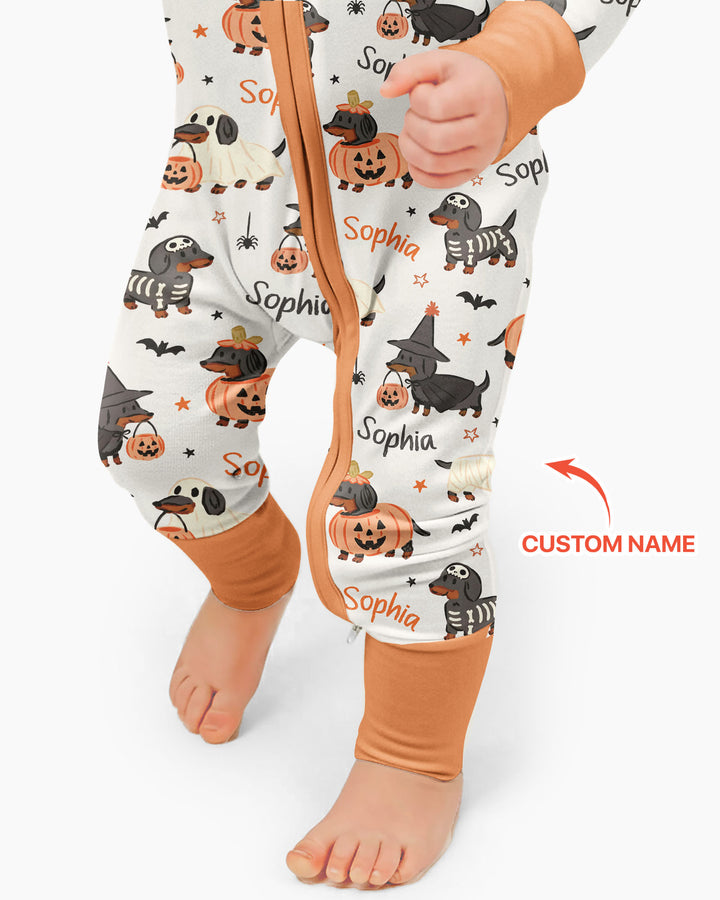 Orange and Black Dachshund Bamboo Convertible Zippy
