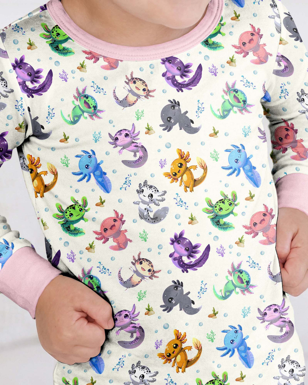 I Love You Axolotl Bamboo Two Piece Long Sleeve Pajama Set