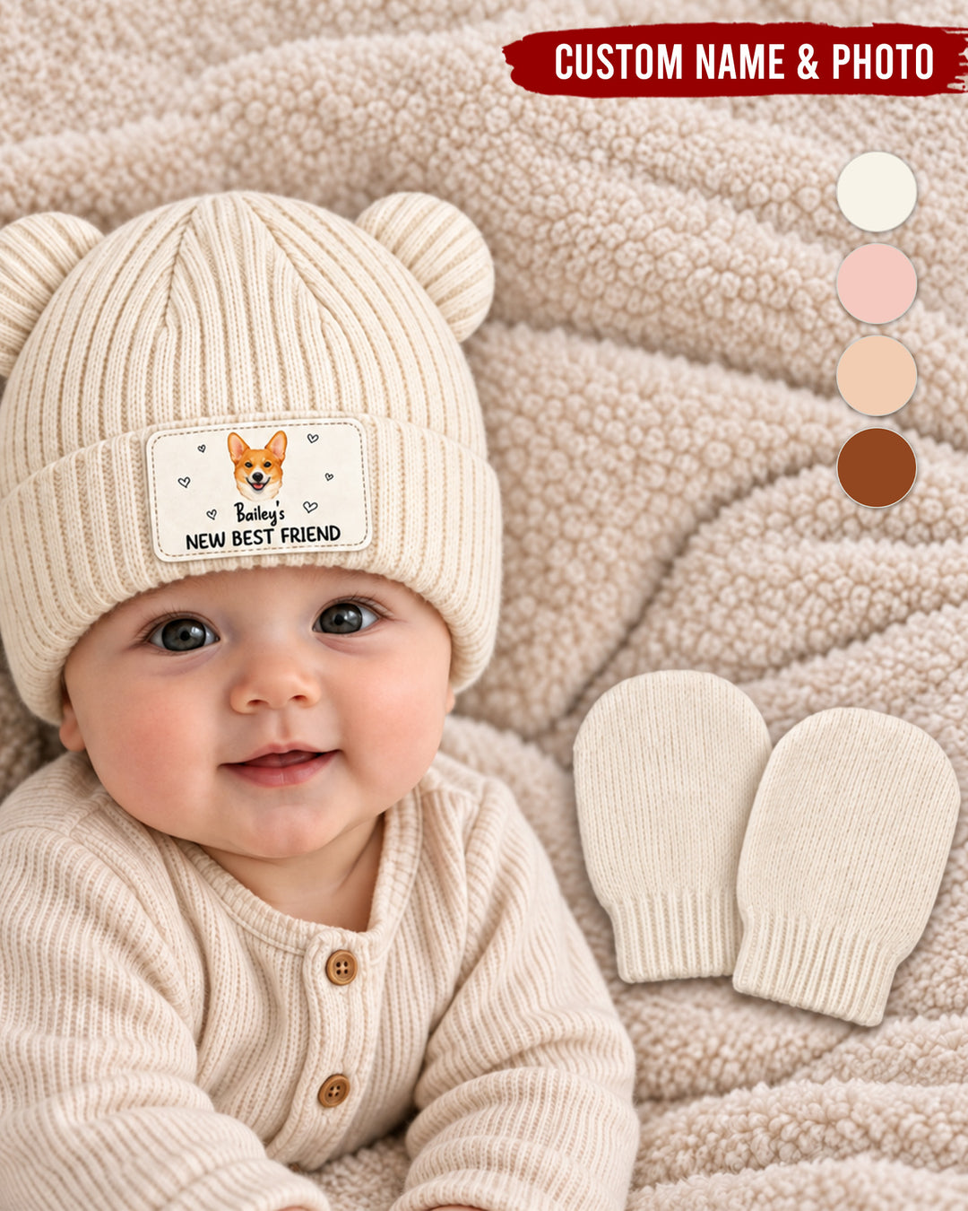 Baby and Buddy Baby Beanie And Mittens Set