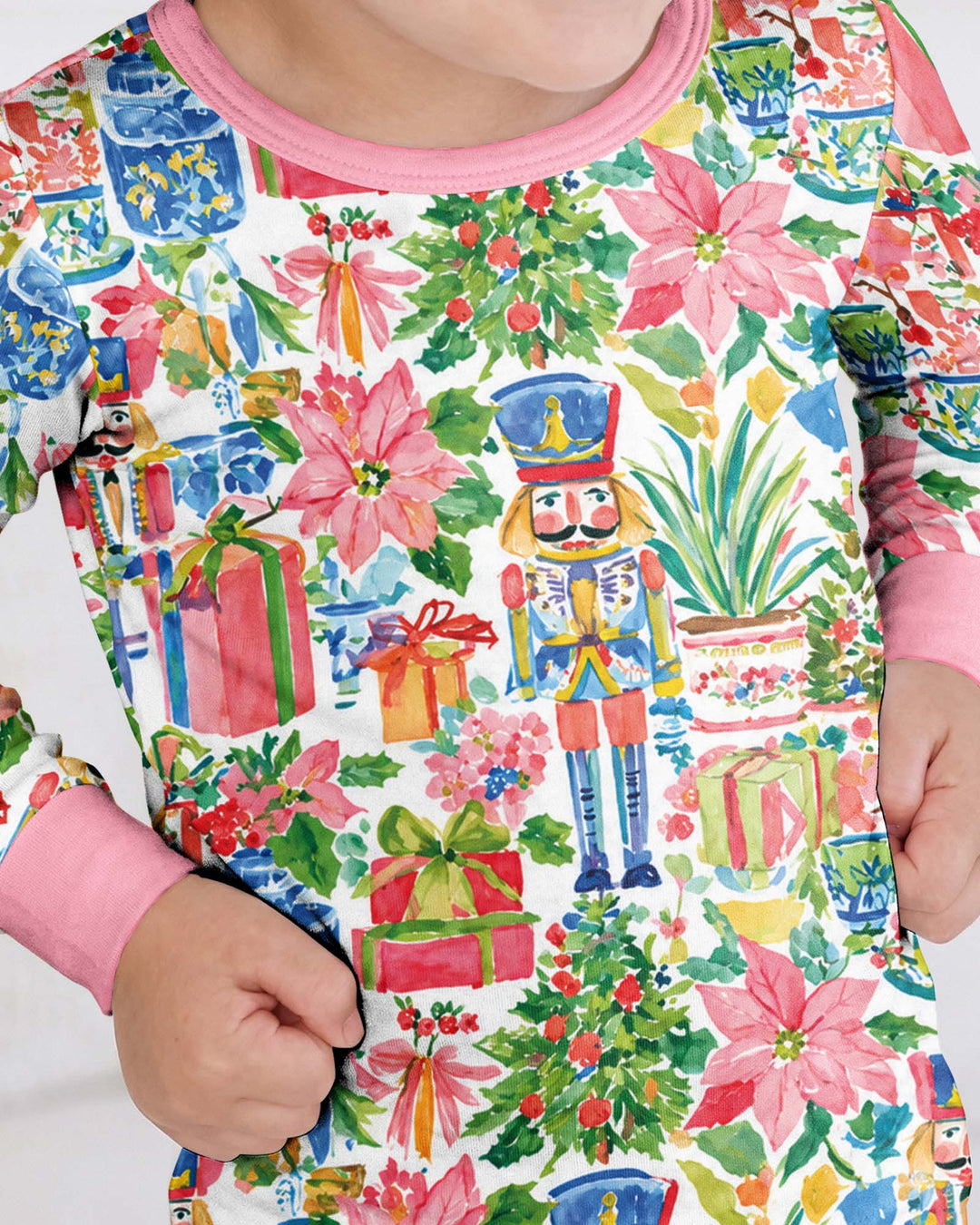 Watercolor Nutcracker Holiday Bamboo Two Piece Long Sleeve Pajama Set