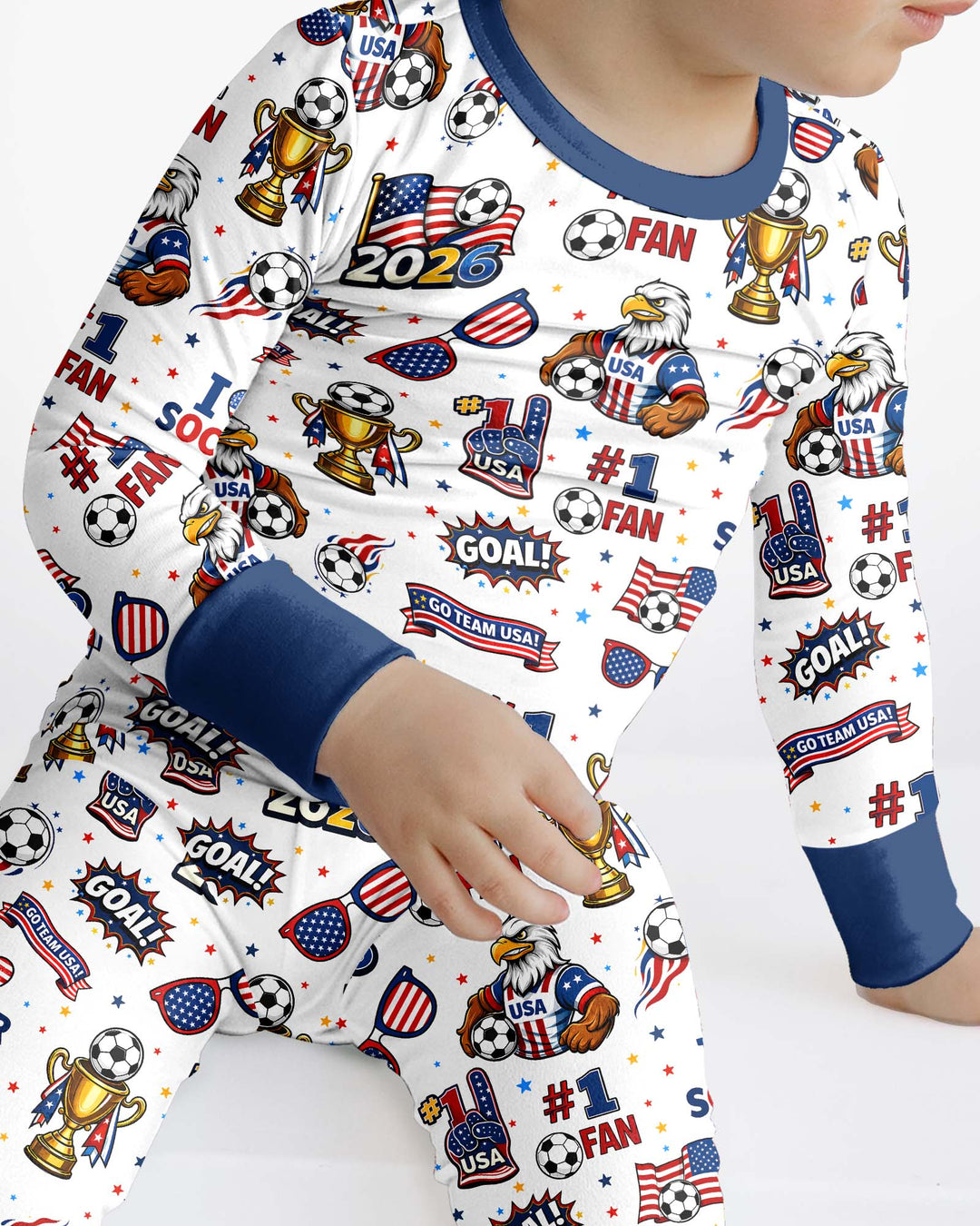 USA Soccer 2026 Party Bamboo Two Piece Long Sleeve Pajama Set
