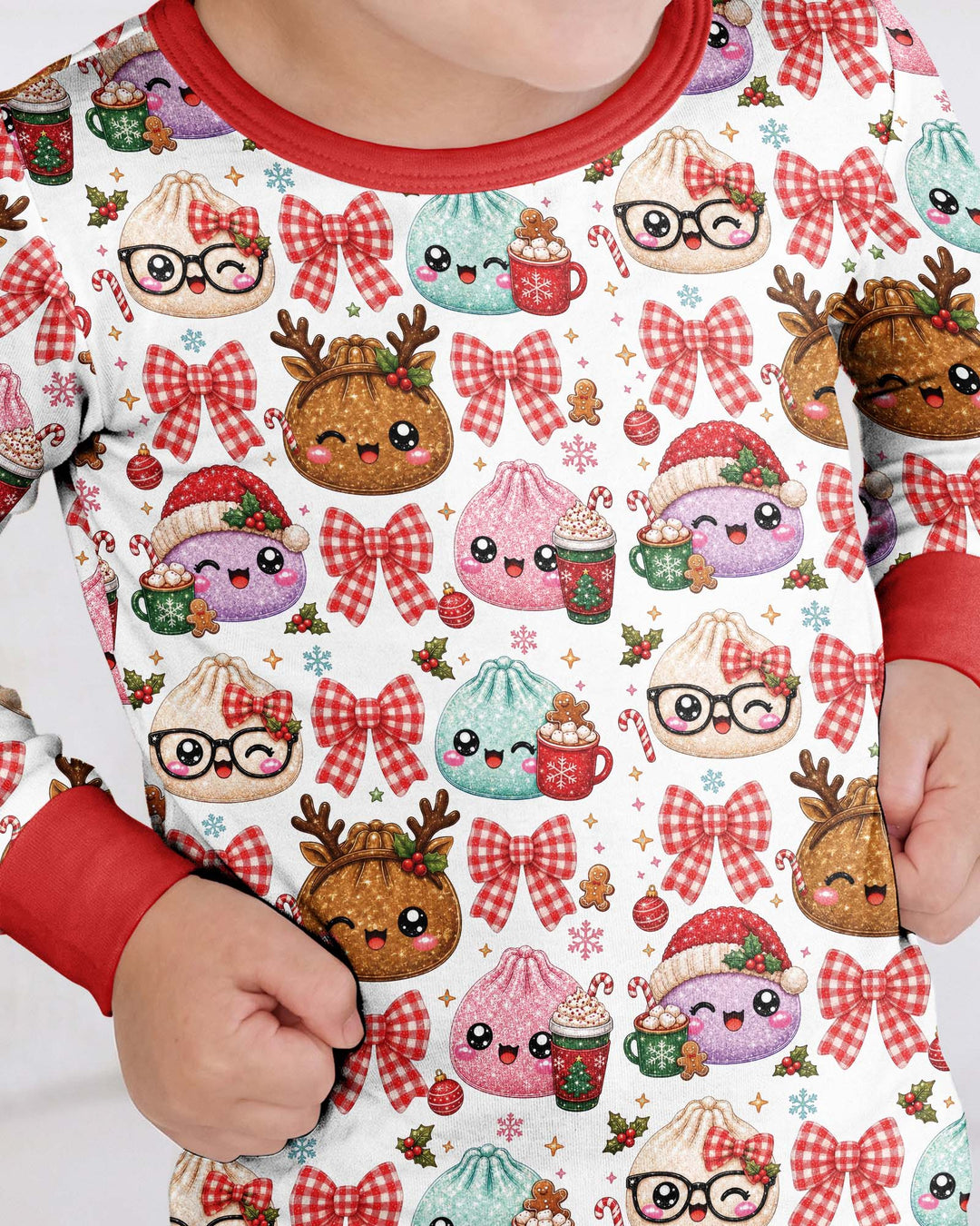 Merry Glitter Dumpling Bamboo Two Piece Long Sleeve Pajama Set
