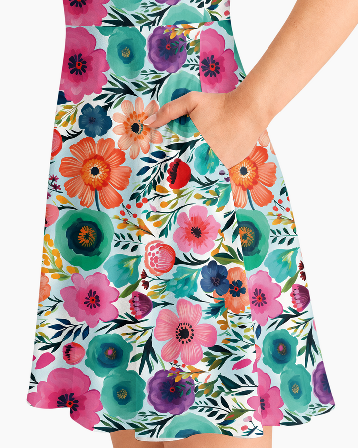 Secret Garden Bamboo Women’s Short Sleeve Twirl Dress