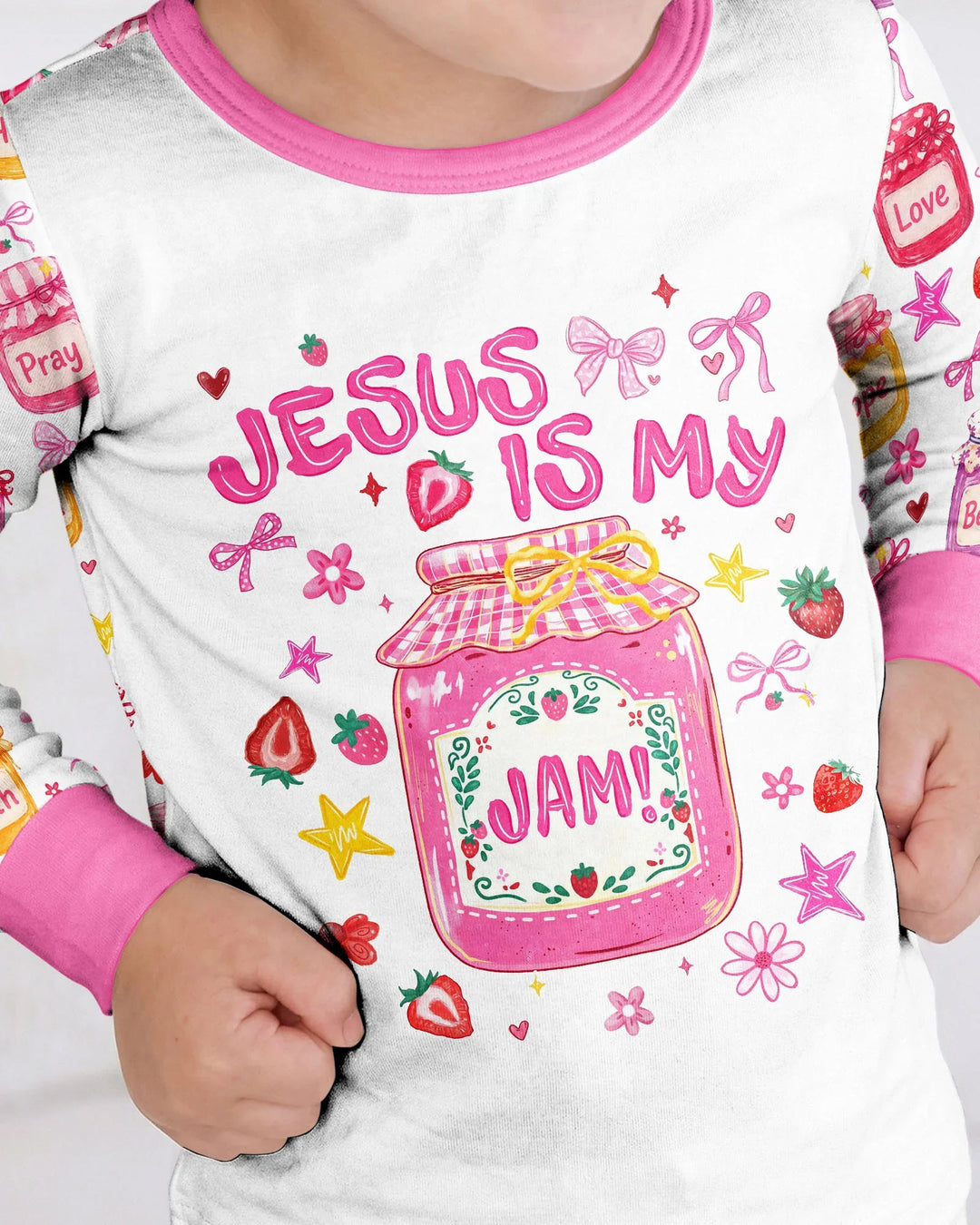 Preppy Summer Jesus Is My Jam Bamboo Two Piece Long Sleeve Pajama Set