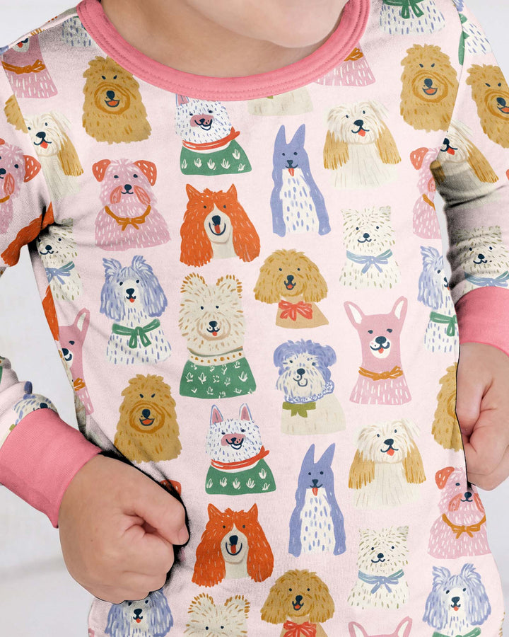 Puppy Portrait Bamboo Two Piece Long Sleeve Pajama Set