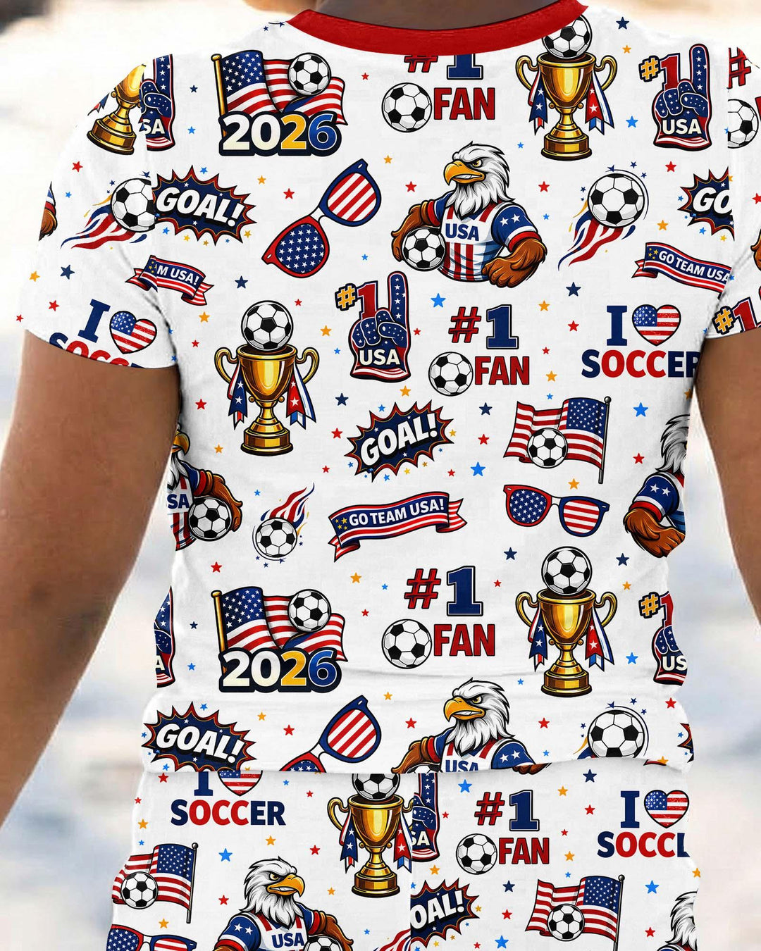 USA Soccer 2026 Party Bamboo Two Piece Short Sleeve Pajama Set