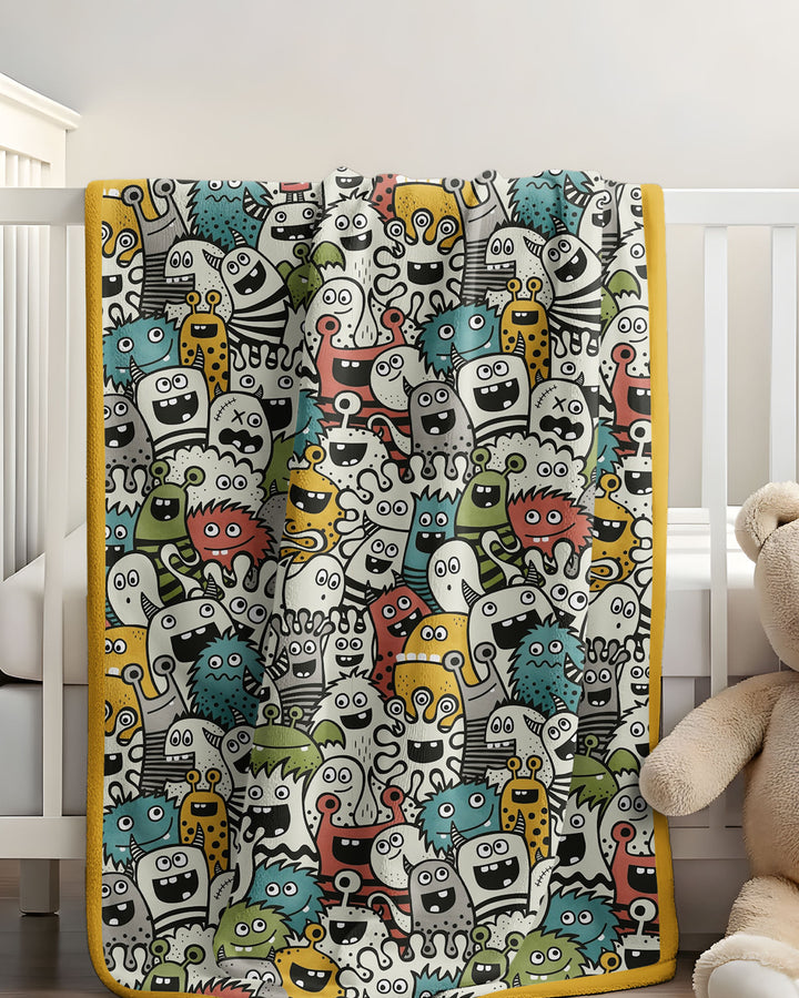 Monsters And Friends Bamboo Blanket