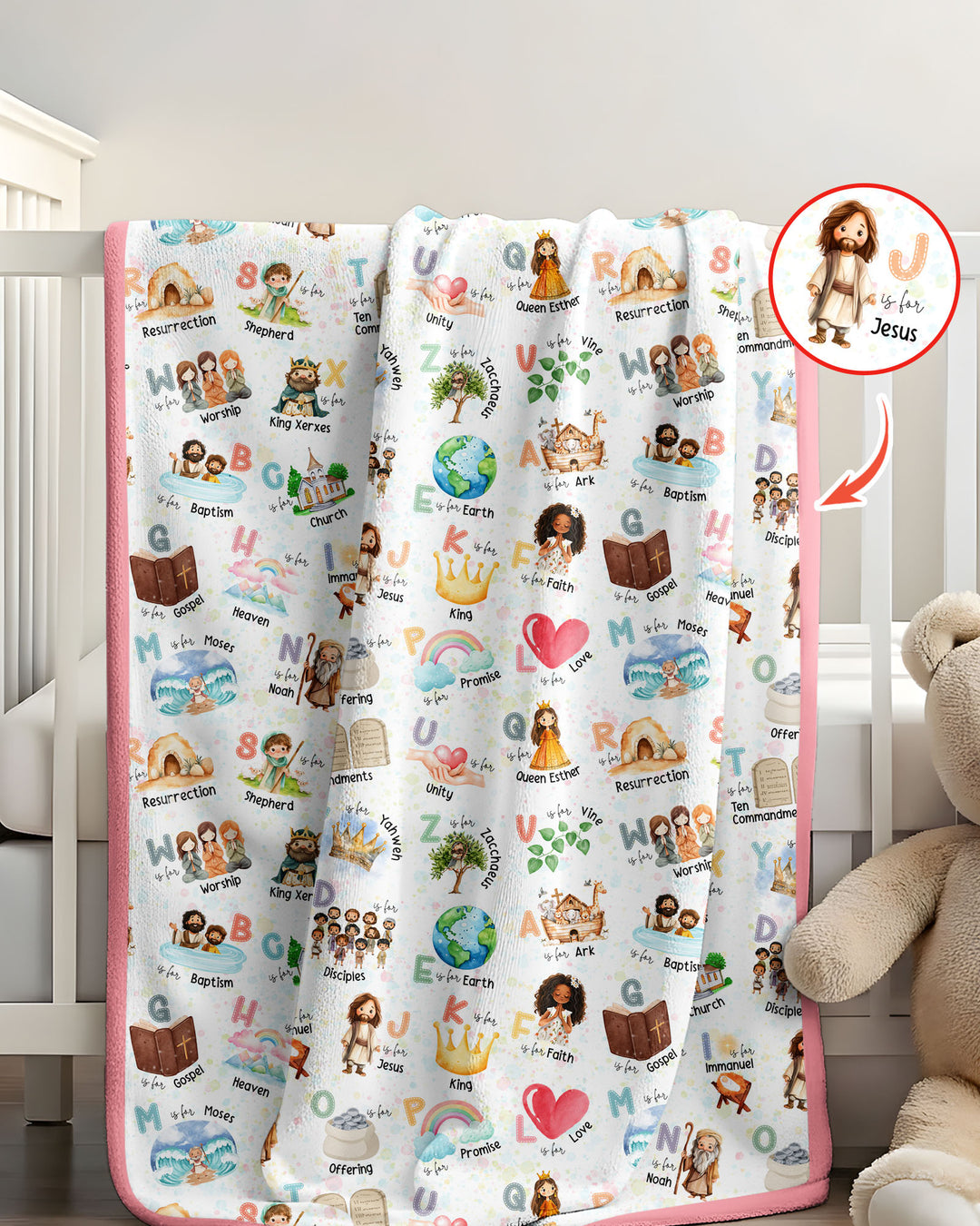 Bible ABC Alphabet Bamboo Blanket