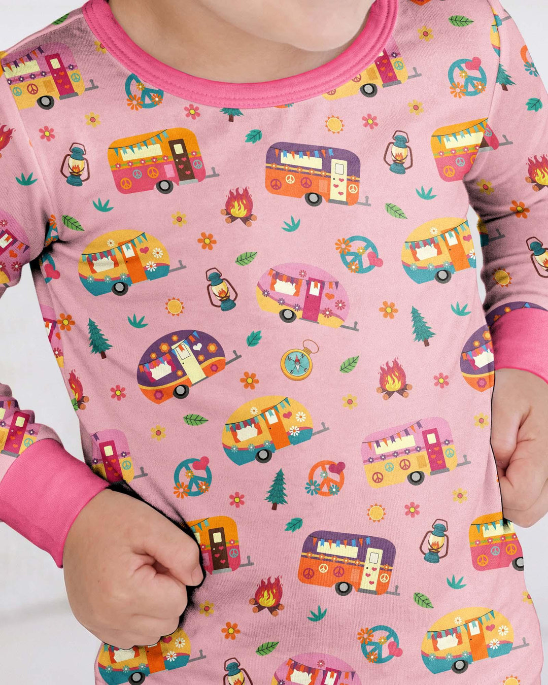 Happy Little Camper Bamboo Two Piece Long Sleeve Pajama Set
