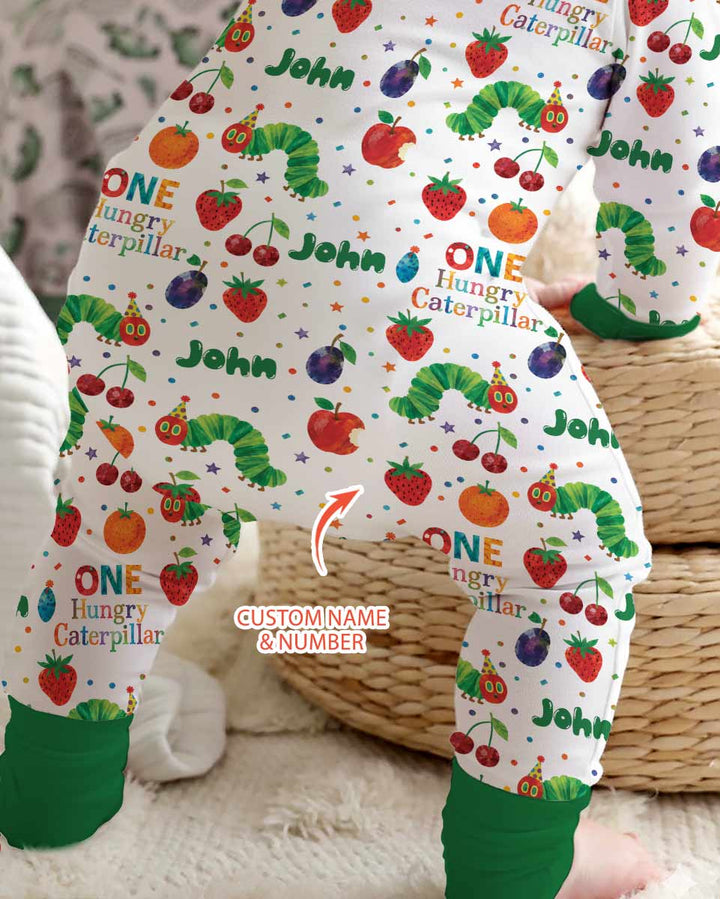 Custom Name And Age Hungry Caterpillar Bamboo Convertible Zippy