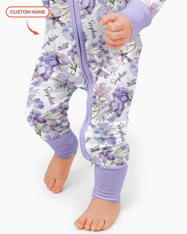 Custom Name Birth Month Flowers Bamboo Convertible Zippy