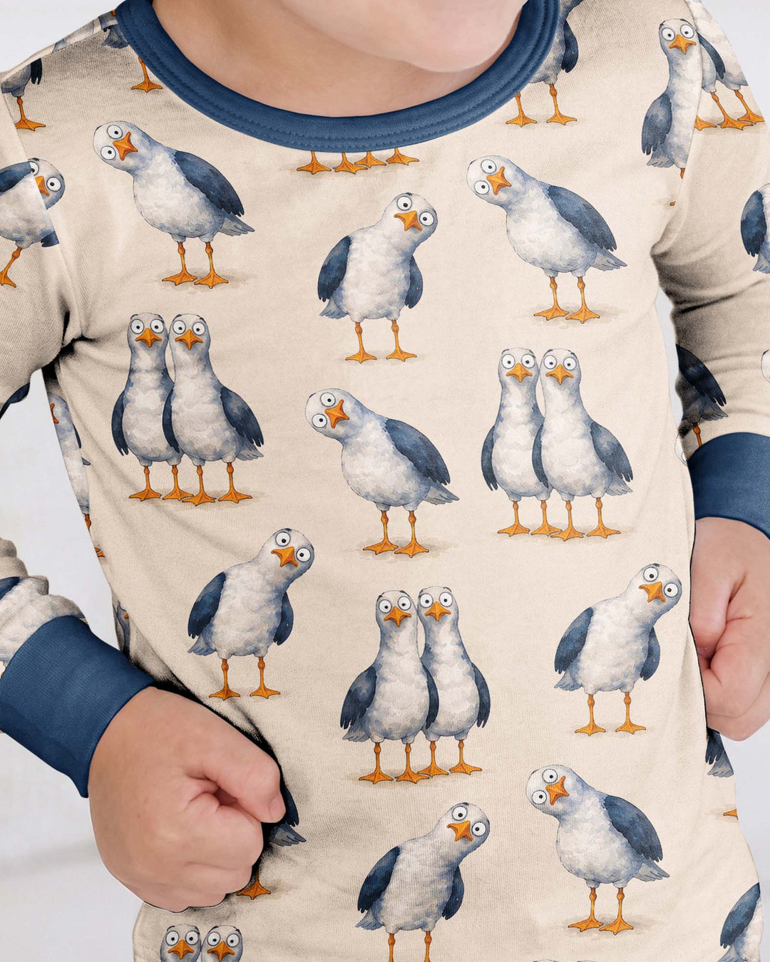 Goofy Seagulls Bamboo Two Piece Long Sleeve Pajama Set