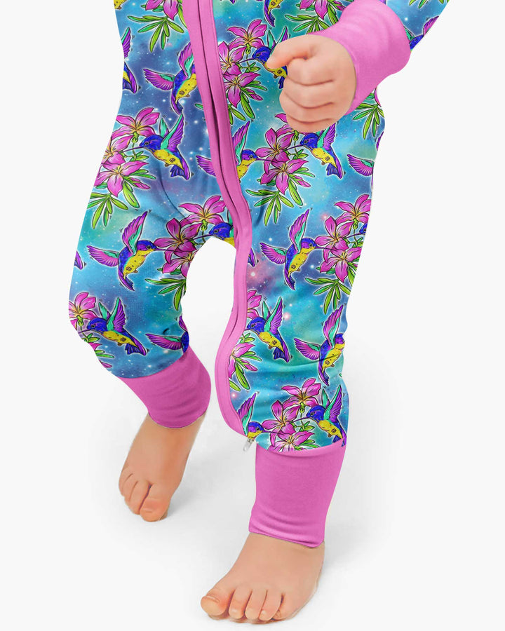 Floral Hummingbird Bamboo Convertible Zippy