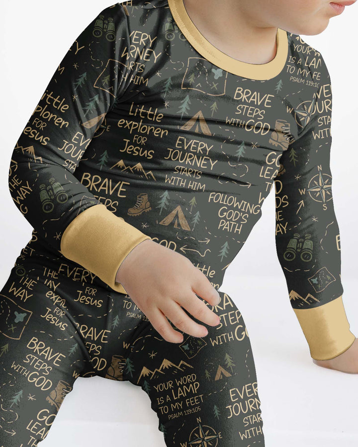 Template Bamboo Two Piece Long Sleeve Pyjamas Set