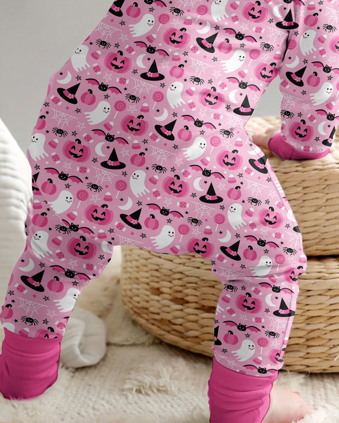 Cute Pink Halloween Ghost Pumpkin Witch Bamboo Convertible Zippy