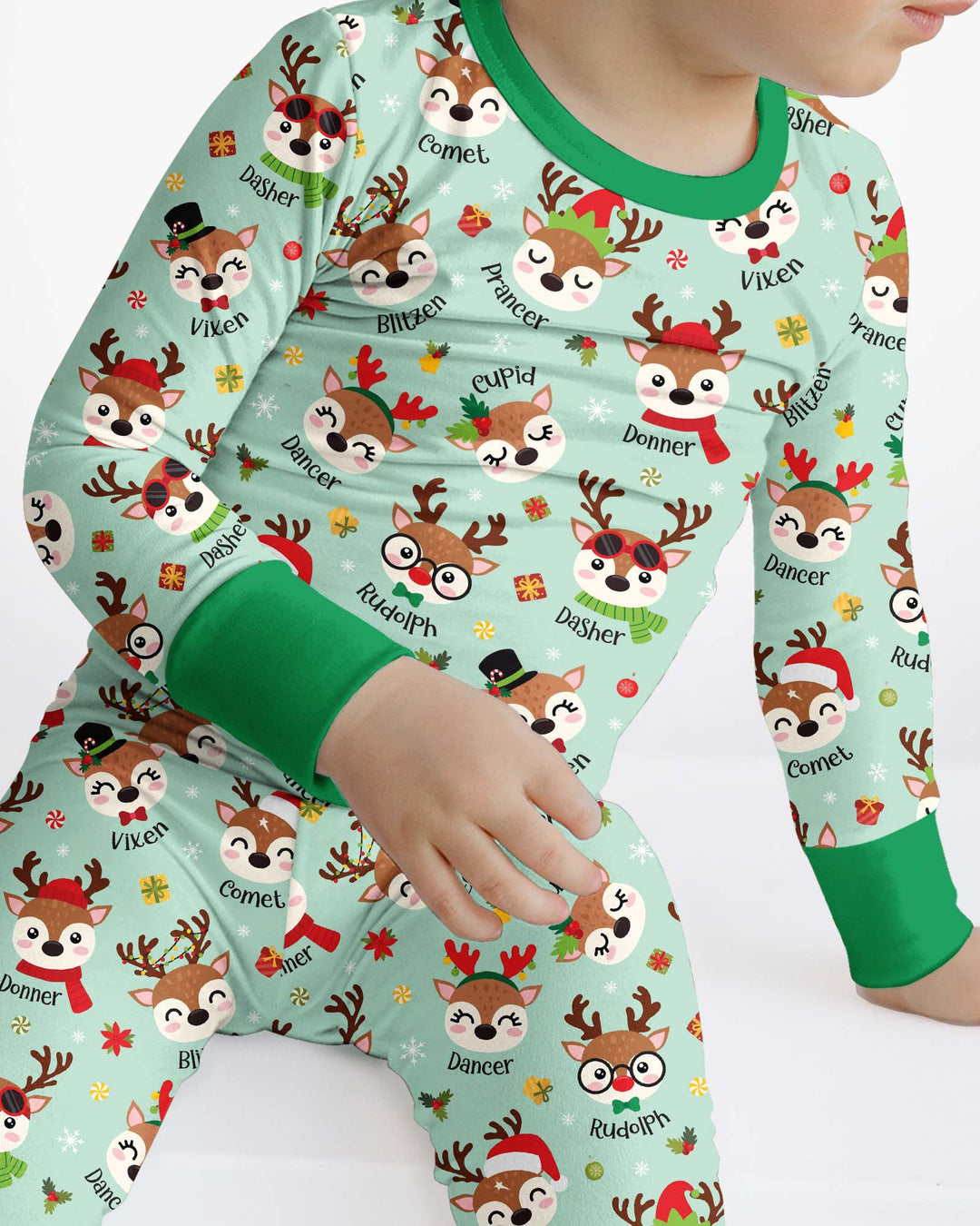 Christmas Reindeer Squad Bamboo Two Piece Long Sleeve Pajama Set