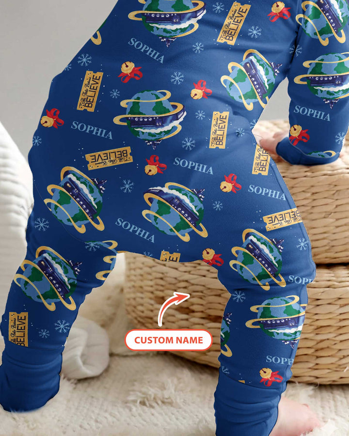 Custom Name Christmas Express Train Bamboo Convertible Zippy