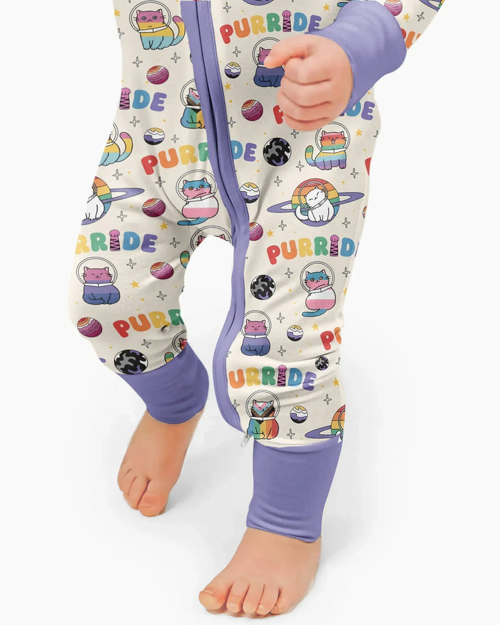 Rainbow Space Cats Family Matching Bamboo Convertible Zippy