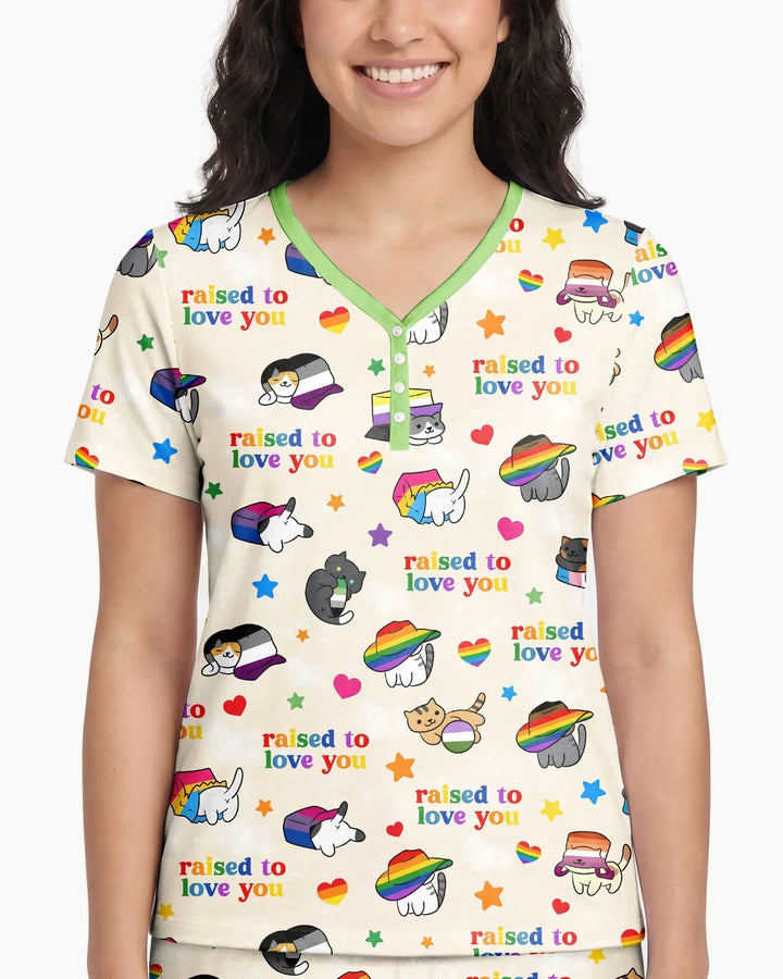 Rainbow Paws Family Matching Bamboo Women Short Sleeve Short Pajama Set