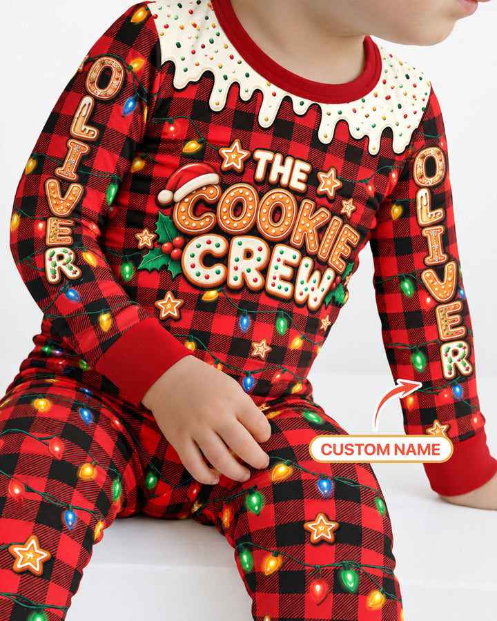 The Cookie Crew Custom Gingerbread Letter Bamboo Two Piece Long Sleeve Pajama Set