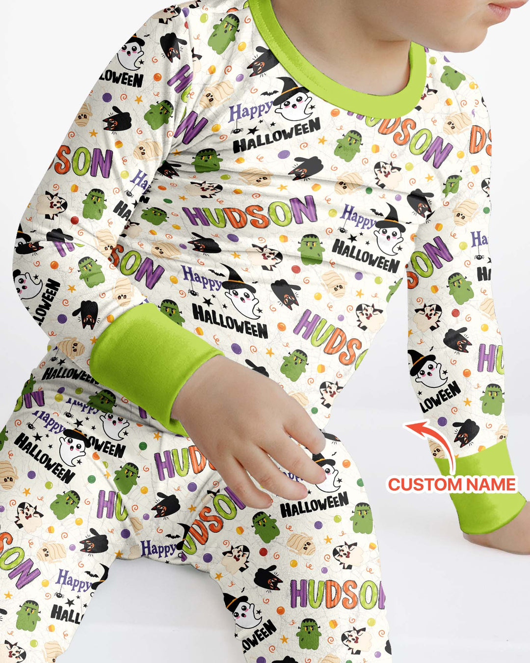 Personalized My First Halloween  Bamboo Two Piece Long Sleeve Pajama Set