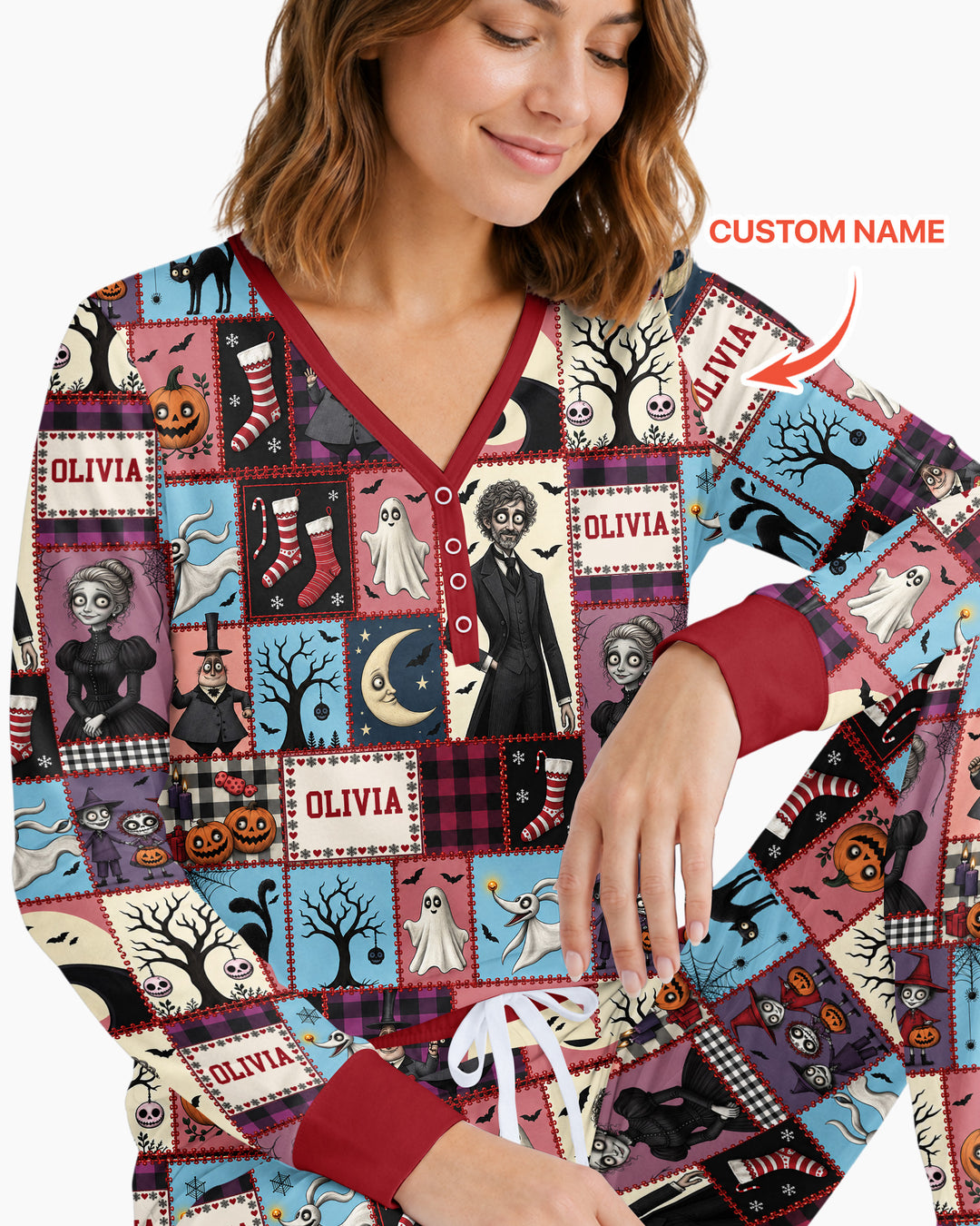 Vertical Halloween Bamboo Women Pajama Set