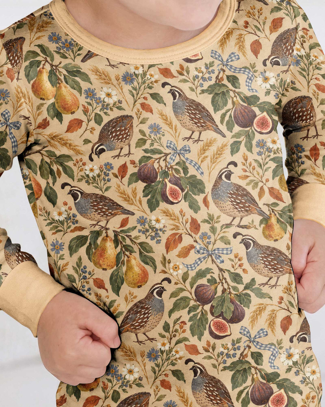 Quail & Pears Bamboo Two Piece Long Sleeve Pajama Set