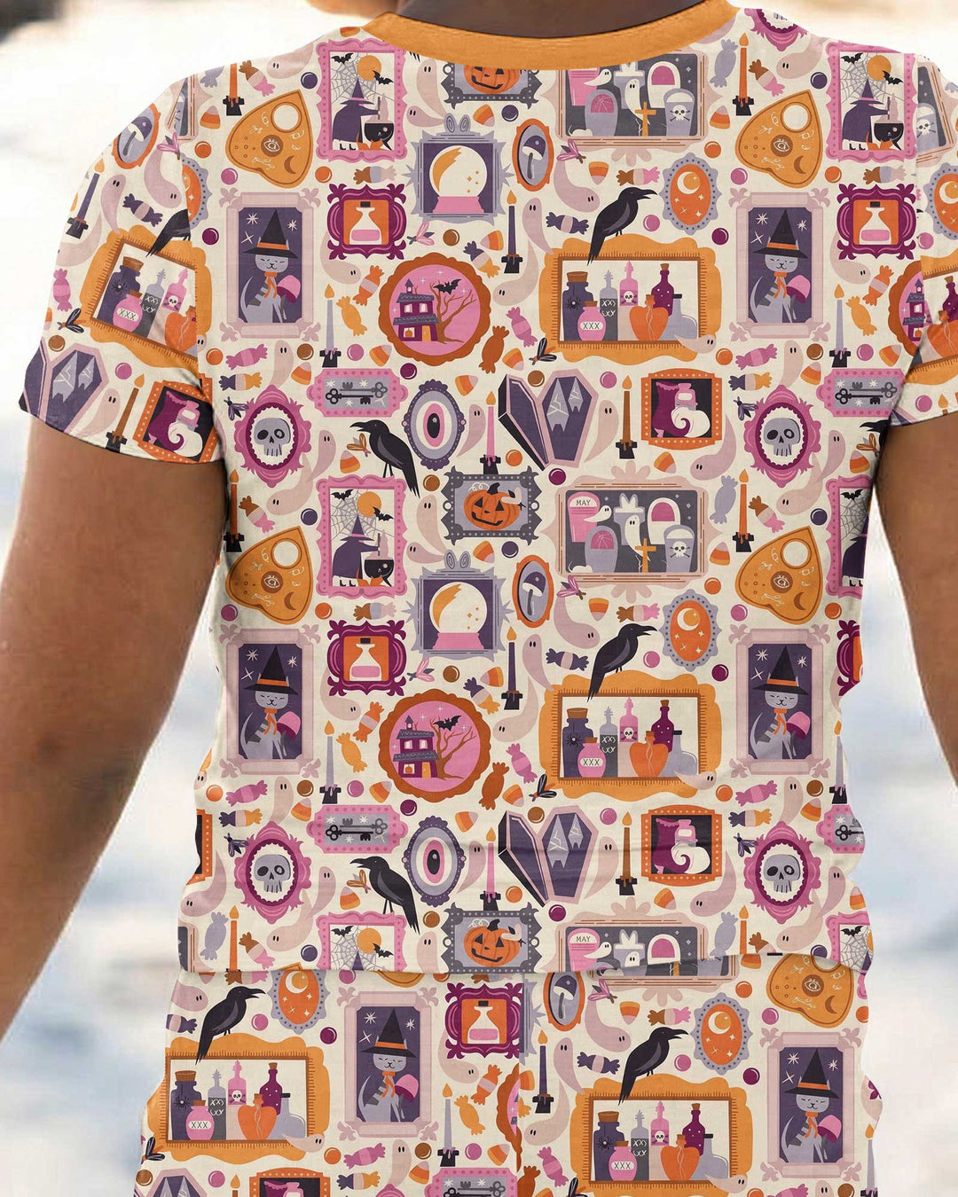 Spooky Portraits Bamboo Two Piece Short Sleeve Pajama Set