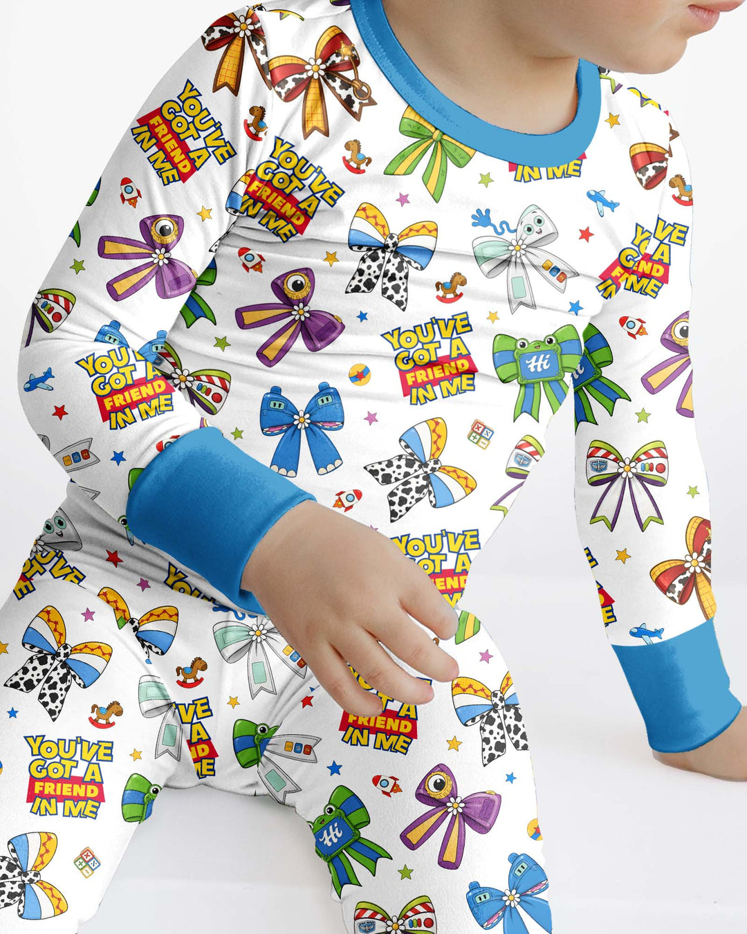 Magical Mirror Bow Bamboo Two Piece Long Sleeve Pajama Set