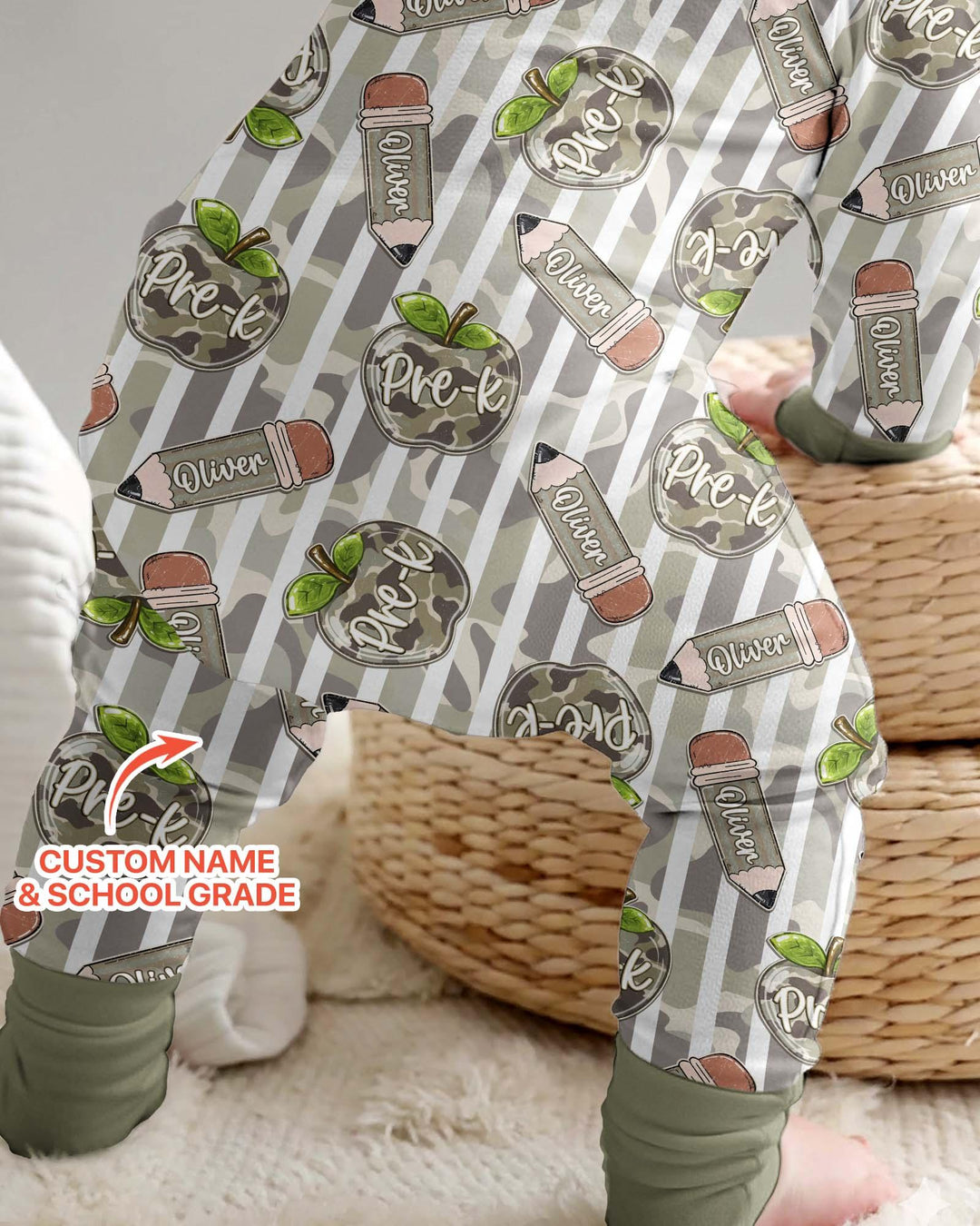 Custom Name Camo Apple Days Bamboo Convertible Zippy