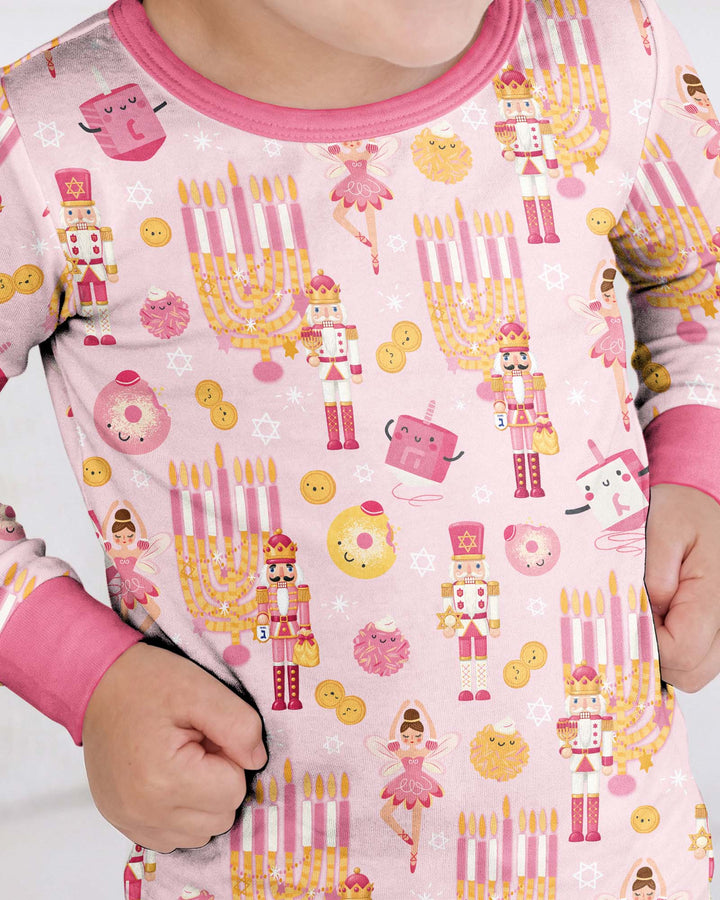 Hanukkah Nutcracker King Family Matching Bamboo Two Piece Long Sleeve Pajama Set
