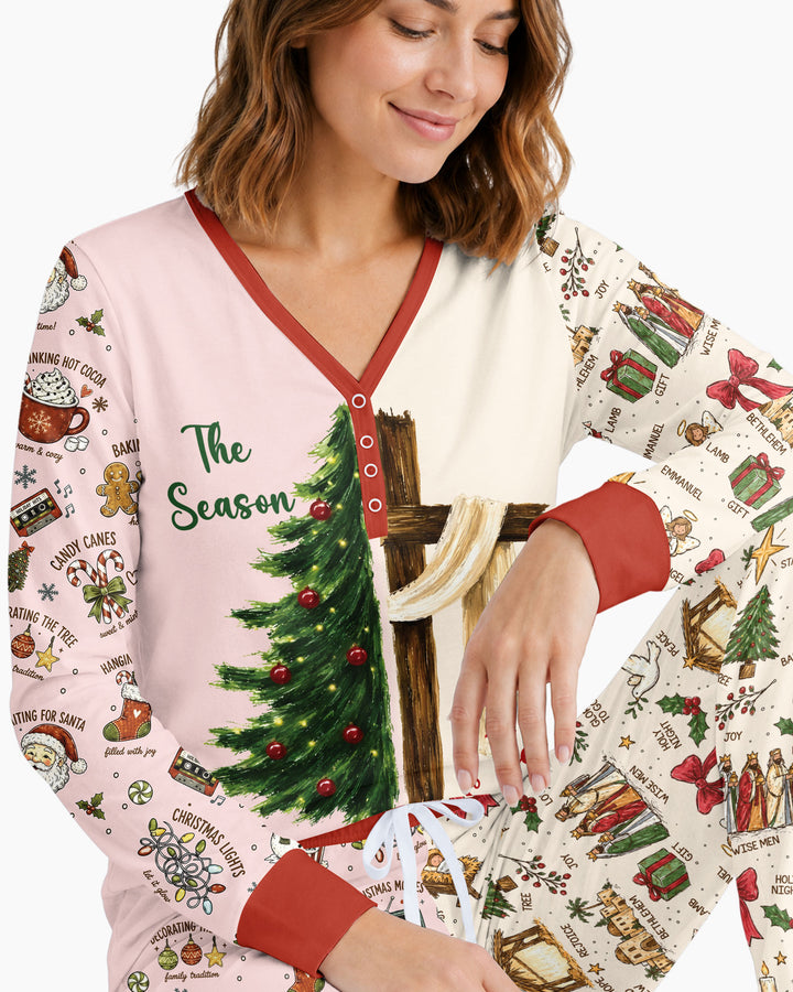 Jesus Is The Reason For The Season Family Matching Bamboo Women Pajama Set