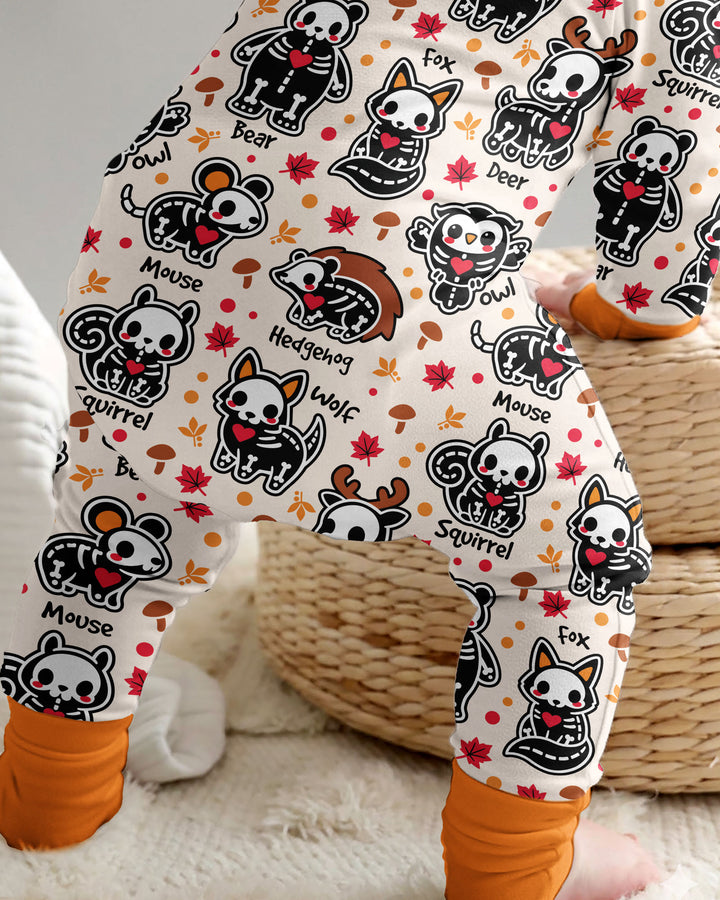 Autumn Charm Skeleton Cute Pet Bamboo Convertible Zippy