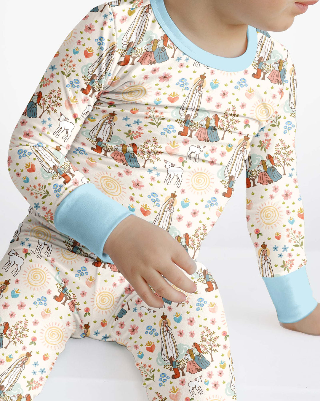 Our Lady of Fatima Bamboo Two Piece Long Sleeve Pajama Set