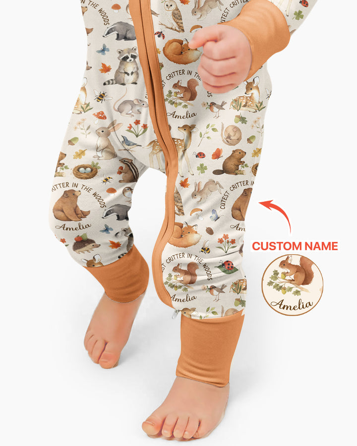 Cutest Critter In The Woods Custom Name Bamboo Convertible Zippy