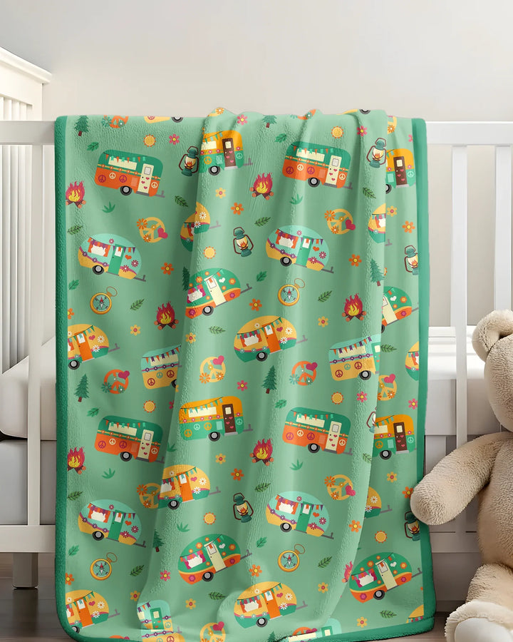 Happy Little Camper Bamboo Blanket