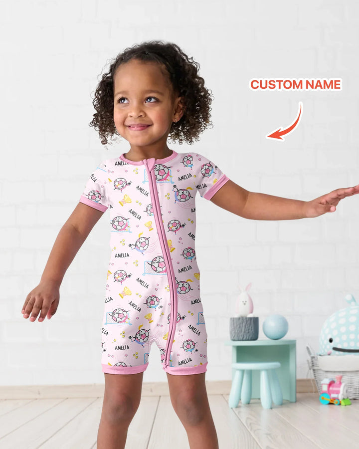 Custom Name Soccer Dad Team Matching Bamboo Shorty Zippy
