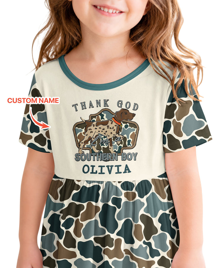 Custom Name Thank God I'm a Southern Bamboo Twirl Dress