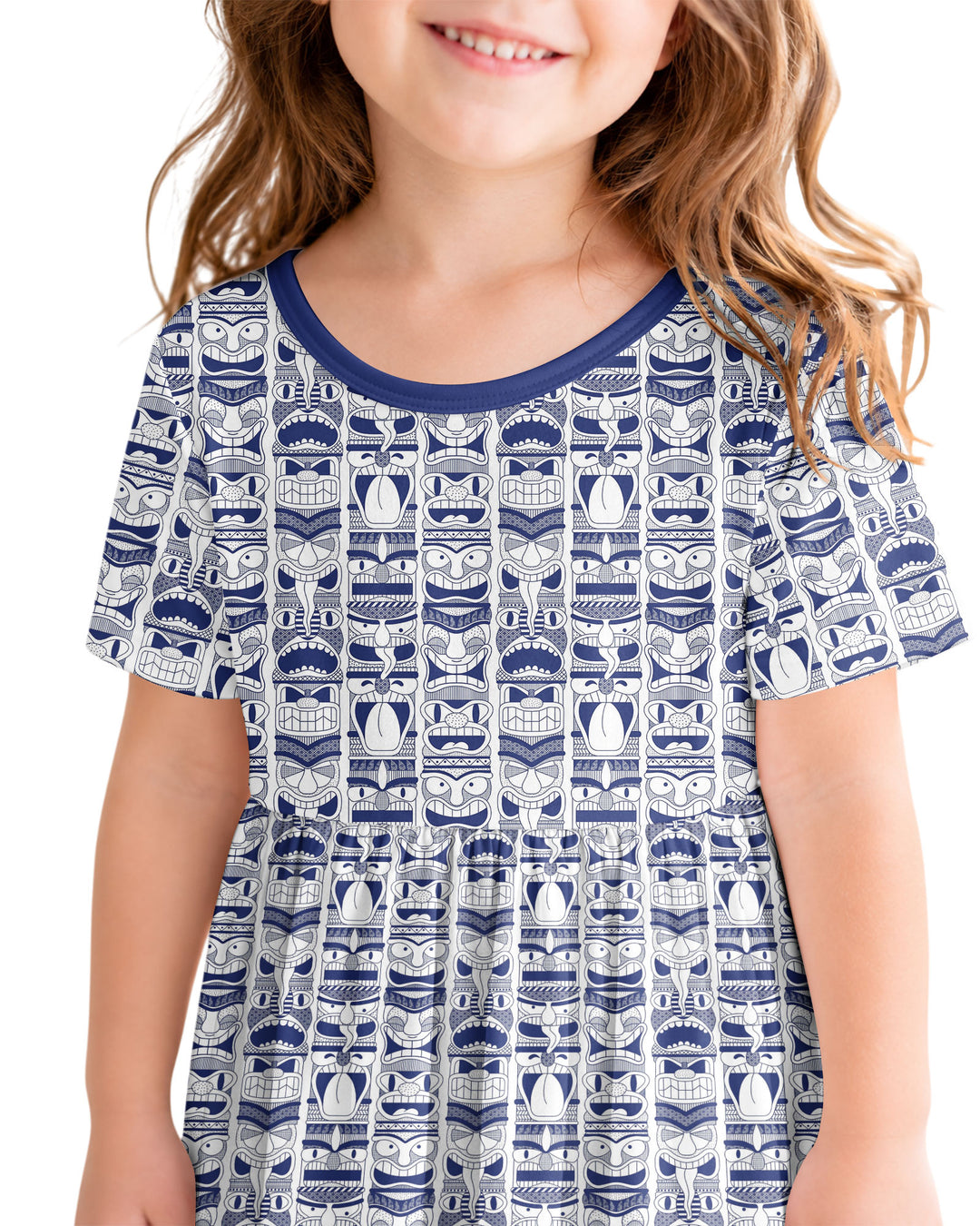 Friendly Totem Pole Figures Bamboo Twirl Dress