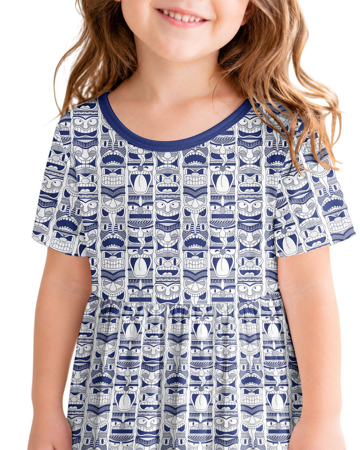 Friendly Totem Pole Figures Bamboo Twirl Dress