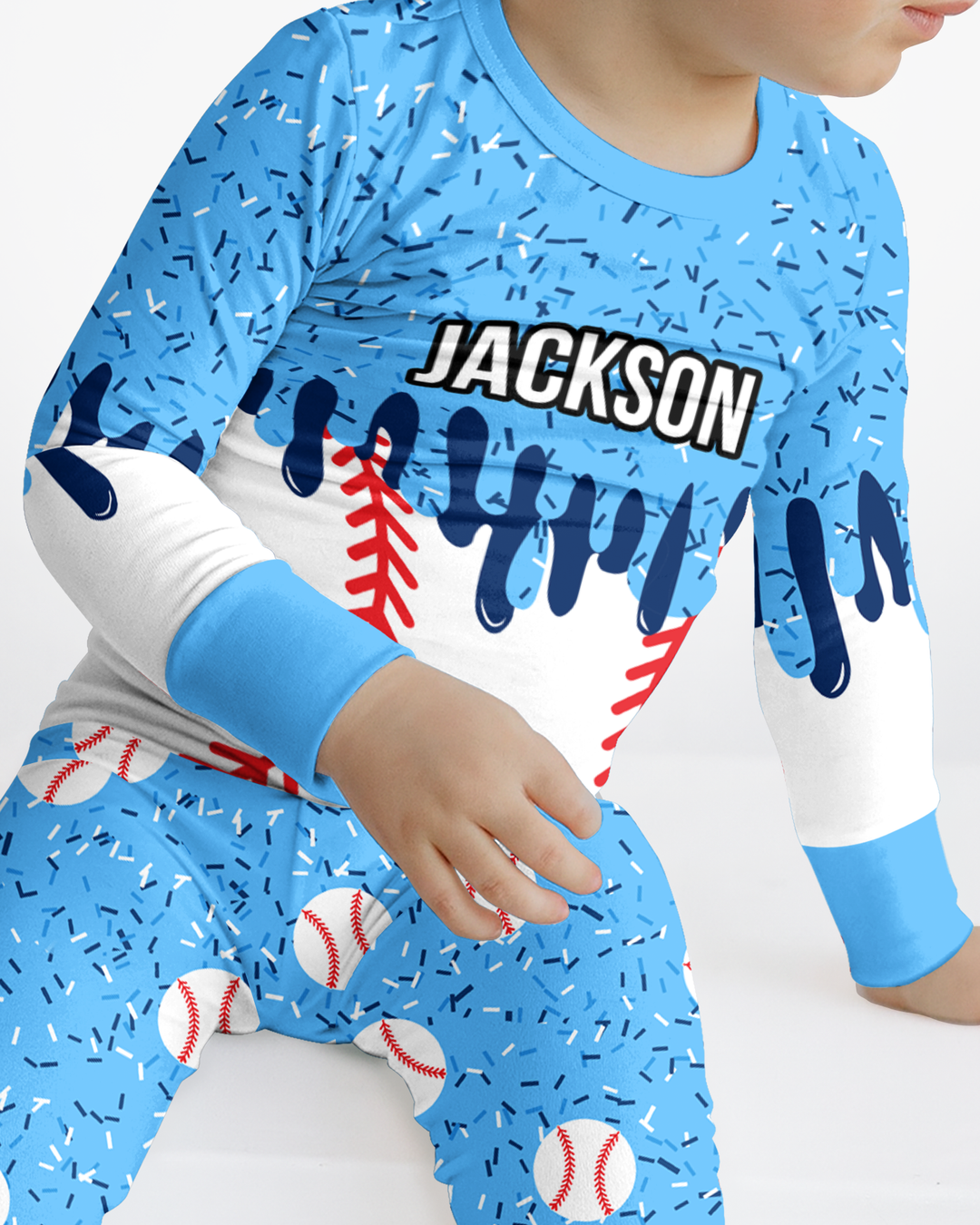 Icecream Drip  Bamboo Two Piece Long Sleeve Pajama Set