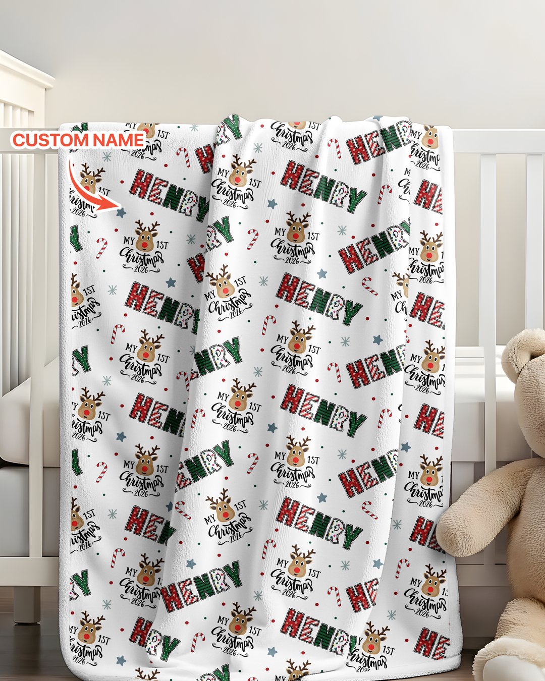 Custom Name "My First Christmas 2025" - Bamboo Blanket (S)