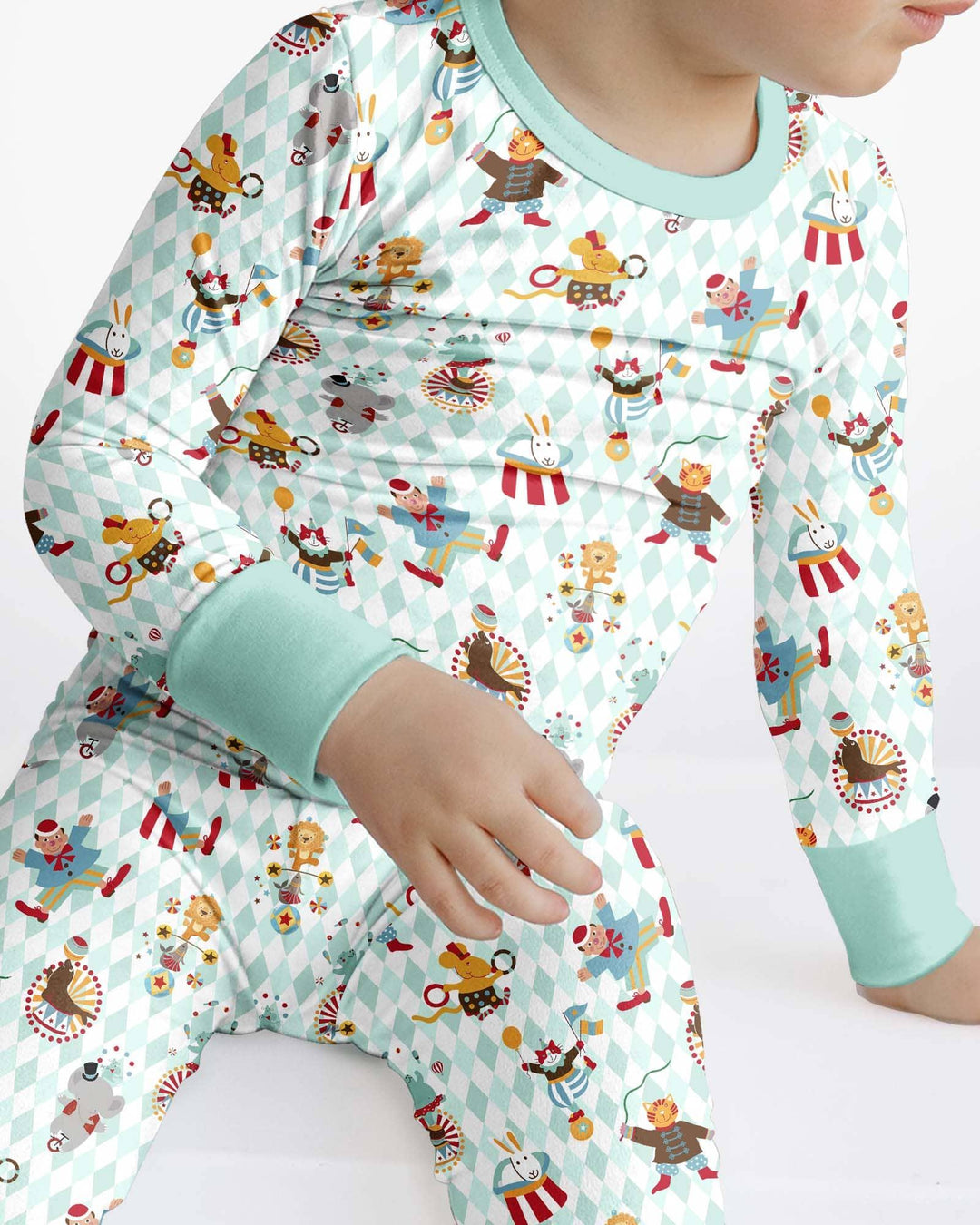 Circus Animal Bamboo Two Piece Long Sleeve Pajama Set