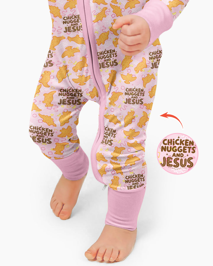 Chicken Nuggets and Jesus Family Matching Bamboo Convertible Zippy