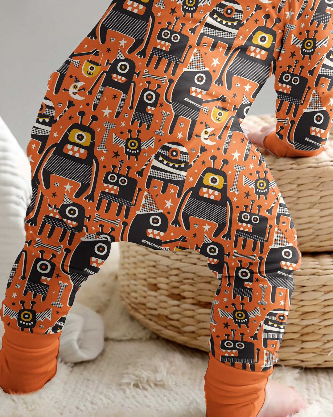 Mid Century Halloween Monster Toss Bamboo Convertible Zippy