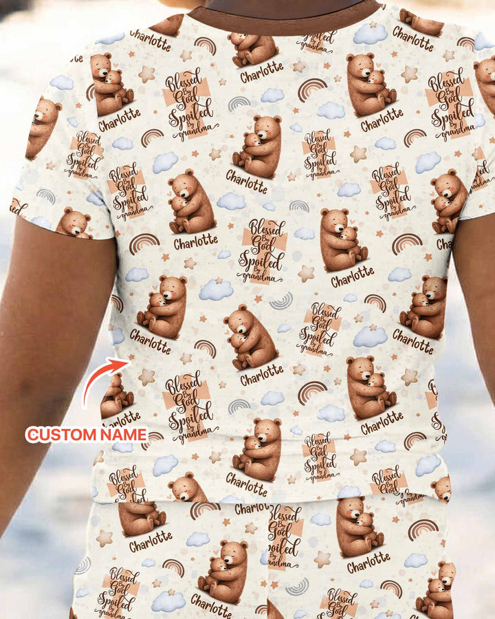 CUSTOM Template Bamboo Two Piece Short Sleeve Pyjamas Set